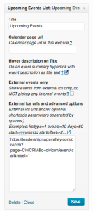 Add link to event widget